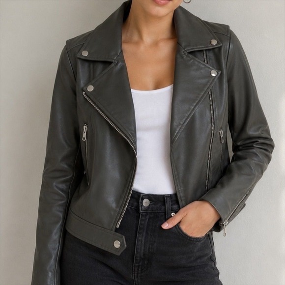 Zenana Jackets & Blazers - Zenana Vegan‎ Leather Jacket Size Large Faux Leather Biker